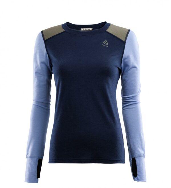 Aclima-LightWool Reinforced Crew Dame Marine-Blå-103755-Sporten Bagn-1