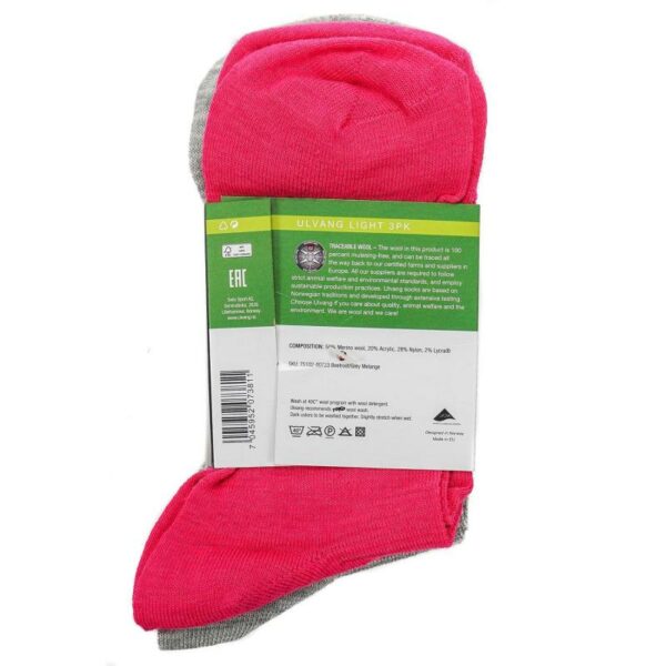 Ulvang-Light 3pk Ullsokk Grå og Rosa-75102-Sporten Bagn-11
