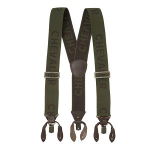 CHEVALIER  Logo Suspenders Dark Green