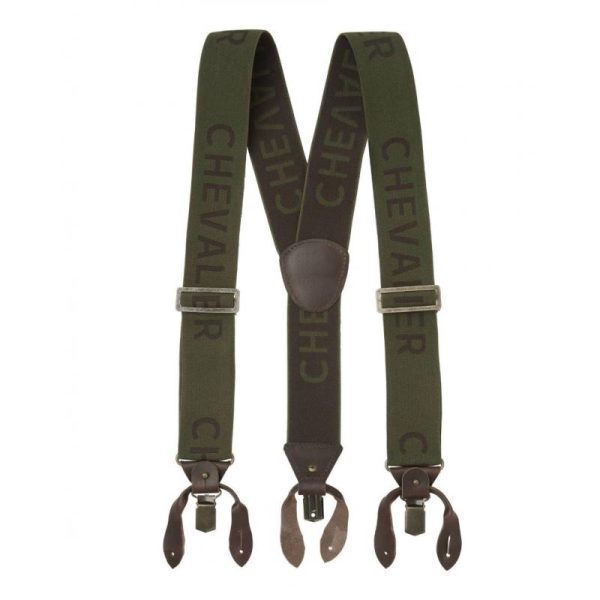 CHEVALIER  Logo Suspenders Dark Green