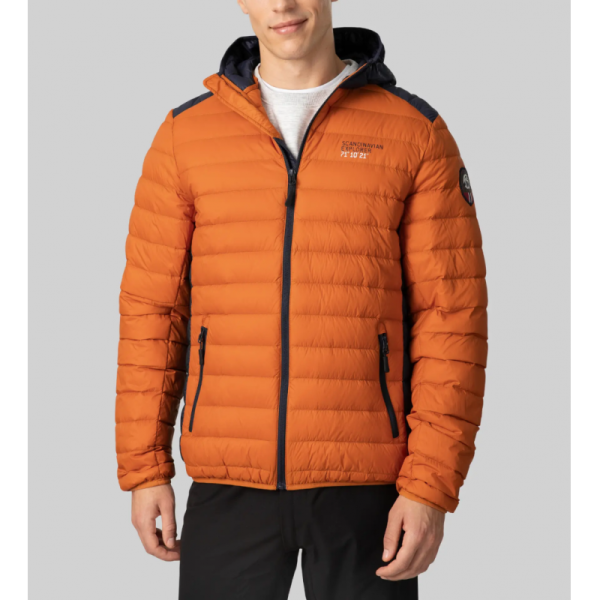 Scandinavian Explorer Down Jacket Ultra Light 2C Orange Burnt Blue Marine